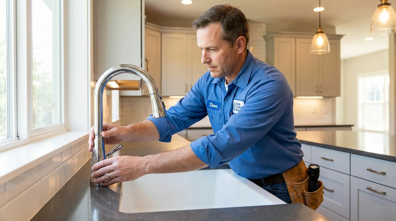 Kitchen faucet installation by Johns Plumbing LLC in San Andreas